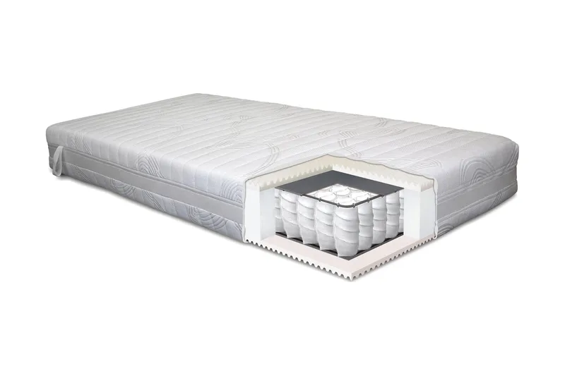 Lowell Resårmadrass 90x200 Fast, Vit