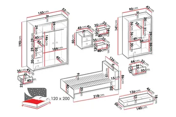 Rathmore Möbelset För Barnrum - Grå - Products - Möbler - Barnmöbler - Barnmöbelset