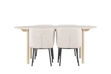 Andy Matgrupp 180 cm Oval med 4 Agnes stolar - Whitewash/Vit - Products - Möbler - Bord & matgrupp - Matgrupp