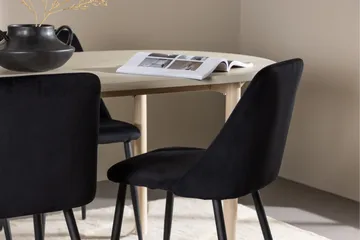 Andy Matgrupp 180 cm Oval med 4 Night stolar - Whitewash/Svart - Products - Möbler - Bord & matgrupp - Matgrupp