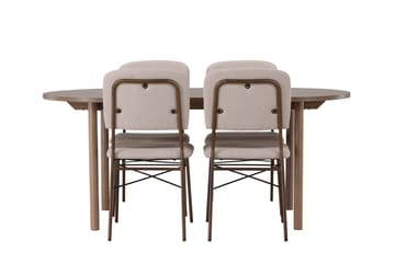 Andy Matgrupp 180 cm Oval med 4 Seda stolar - Beige - Products - Möbler - Bord & matgrupp - Matgrupp
