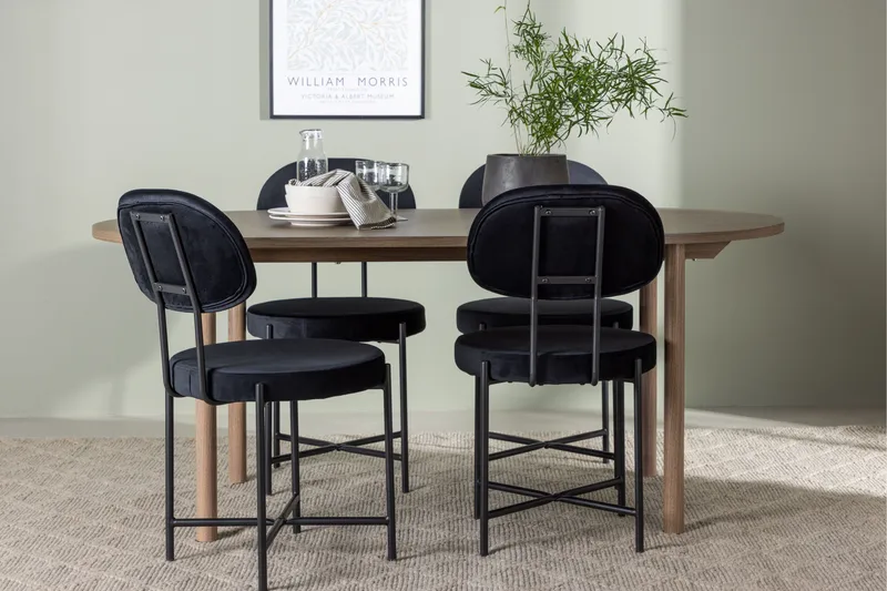 Andy Matgrupp 180 cm Oval med 4 Stella stolar - Svart - Products - Möbler - Bord & matgrupp - Matgrupp
