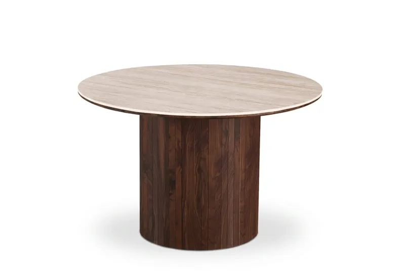 Arvo Matbord Rund 120 cm Travertin - Valnöt - Products - Möbler - Bord & matgrupp - Matbord & köksbord