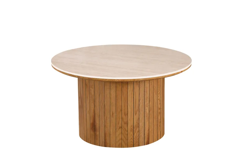 Arvo Soffbord Rund 80c m Travertin, Ek