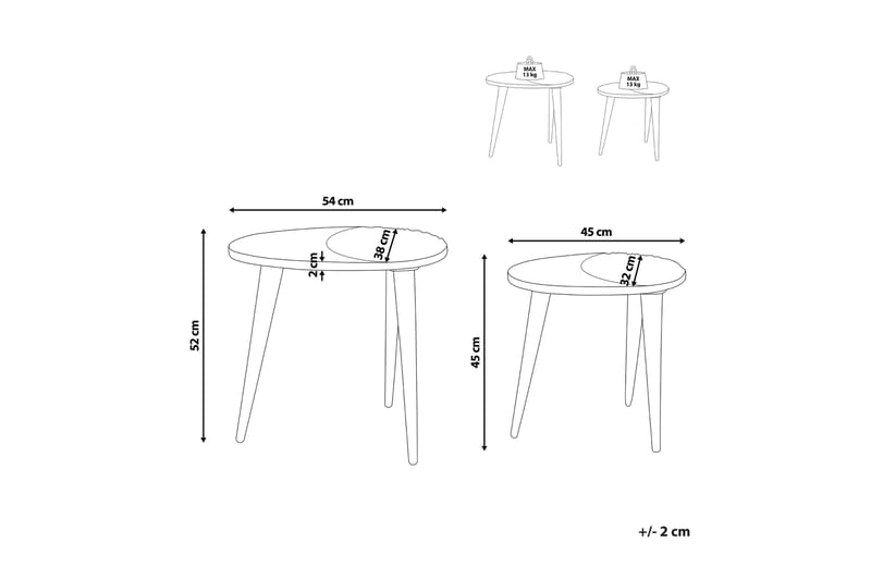 Daylinn Satsbord 54 cm - Mörkt trä/Guld - Products - Möbler - Bord & matgrupp - Avlastningsbord & sidobord - Satsbord