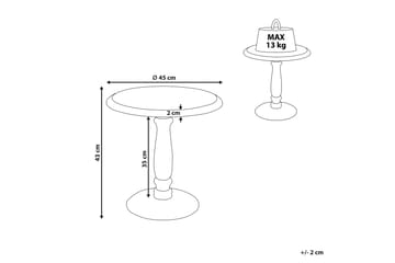 Drusilla Sidobord 45 cm - Ljust trä/Vit - Products - Möbler - Bord & matgrupp - Avlastningsbord & sidobord - Brickbord & småbord