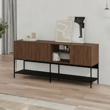 Kenvor Konsol 180x80x40 cm - Milano Walnut, Wood Black, Black - Products - Möbler - Bord & matgrupp - Avlastningsbord & sidobord - Konsolbord & hallbord