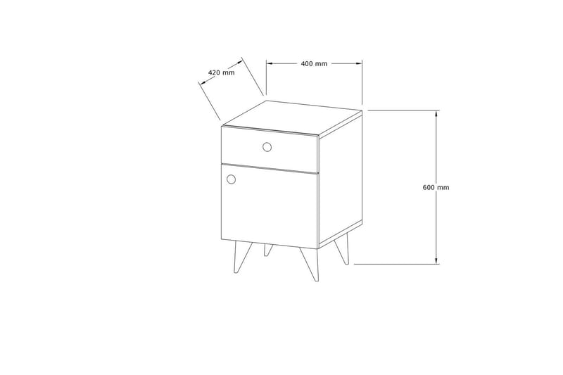 Rinorea Sängbord 40x60 cm - Vit - Products - Möbler - Bord & matgrupp - Avlastningsbord & sidobord - Sängbord & nattduksbord