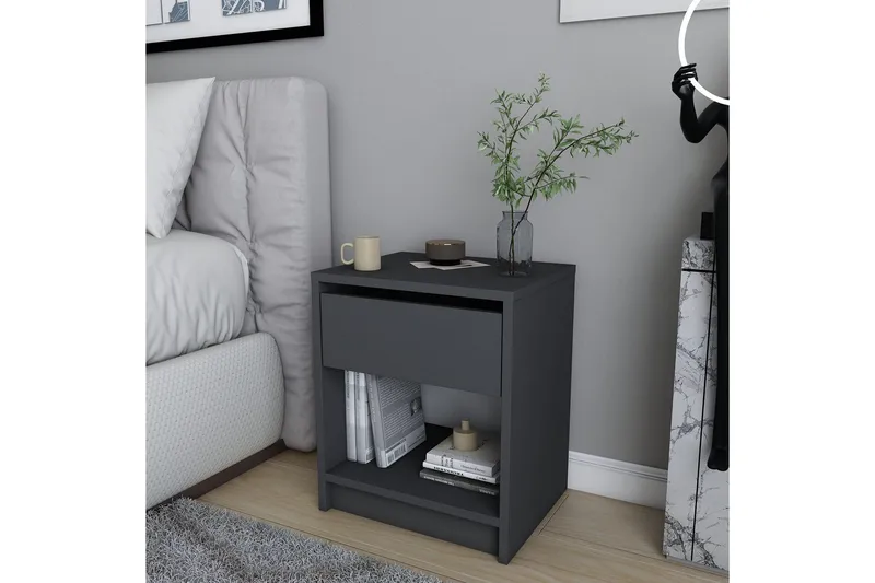 Rinorea Sängbord 44,6x52,8 cm - Antracit - Products - Möbler - Bord & matgrupp - Avlastningsbord & sidobord - Sängbord & nattduksbord