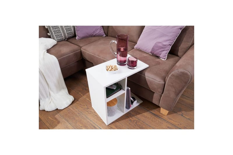 Sido bord Wohnling folierad spånskiva 50 cm, modern loftstil Vit - Vit - Products - Möbler - Bord & matgrupp - Avlastningsbord & sidobord - Brickbord & småbord