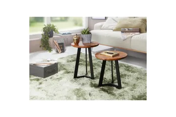 Sido bord Wohnling massivt trä svart metallram rund 35 cm, industriell loftstil 45 cm - 45 cm - Products - Möbler - Bord & matgrupp - Avlastningsbord & sidobord - Brickbord & småbord