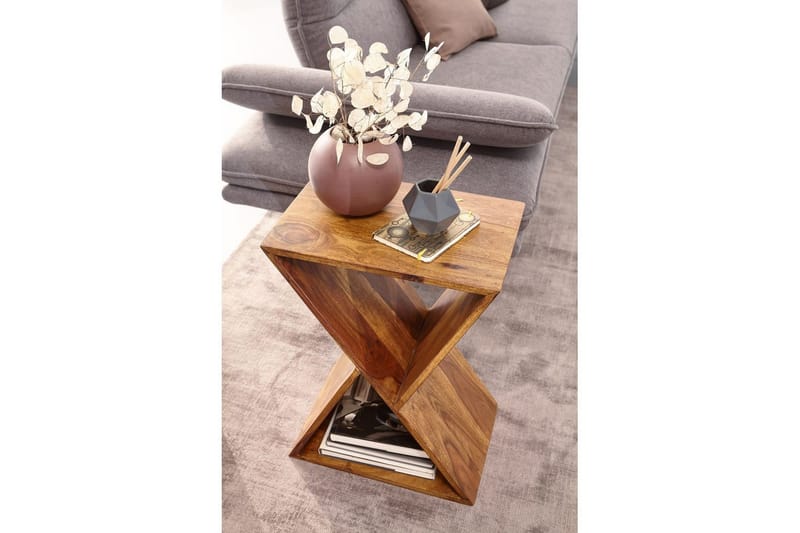 Sido bord Wohnling Massivt trä X-form med förvaringsutrymme lantlig stil - Products - Möbler - Bord & matgrupp - Avlastningsbord & sidobord - Brickbord & småbord