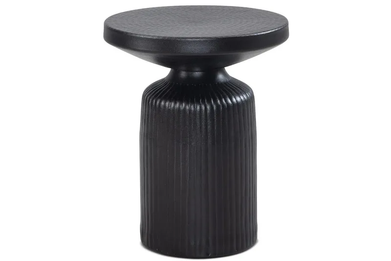 Sido bord Wohnling Metall Rund 40 cm Svart Hamrad Look Industriell