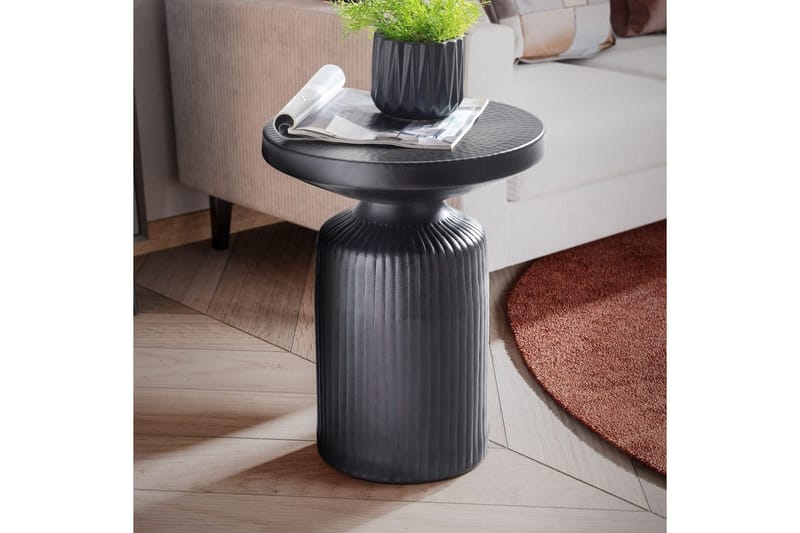 Sido bord Wohnling Metall Rund 40 cm Svart Hamrad Look Industriell - Products - Möbler - Bord & matgrupp - Avlastningsbord & sidobord - Brickbord & småbord