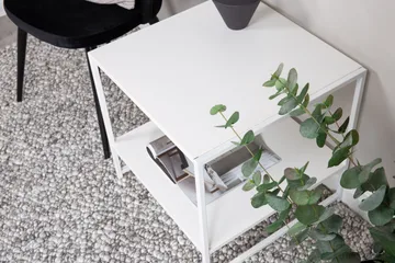 Staal Sidobord med Hylla - Vit - Products - Möbler - Bord & matgrupp - Avlastningsbord & sidobord - Brickbord & småbord