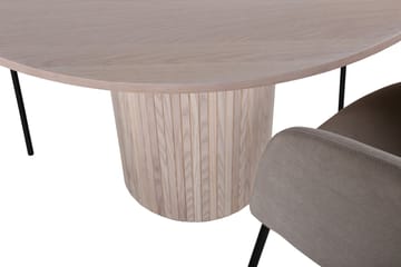 Bianca Matgrupp 110 cm Rund med 4 Berit stolar - Beige - Products - Möbler - Bord & matgrupp - Matgrupp