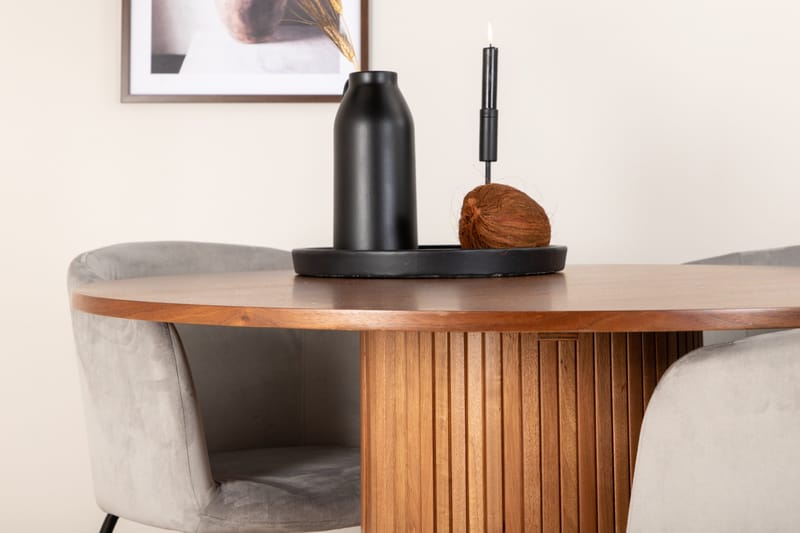 Bianca Matgrupp 110 cm Rund med 4 Berit stolar - Svart - Products - Möbler - Bord & matgrupp - Matgrupp