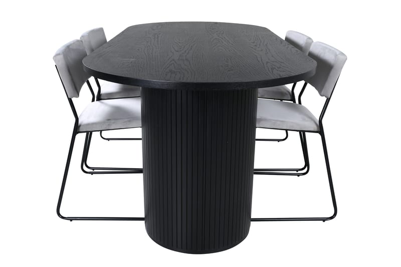 Bianca Matgrupp 200 cm Oval med 4 Kenth stolar - Svart - Products - Möbler - Bord & matgrupp - Matgrupp