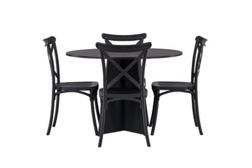 Bootcut Matgrupp 110 cm Rund med 4 Crosett stolar - Svart - Products - Möbler - Bord & matgrupp - Matgrupp