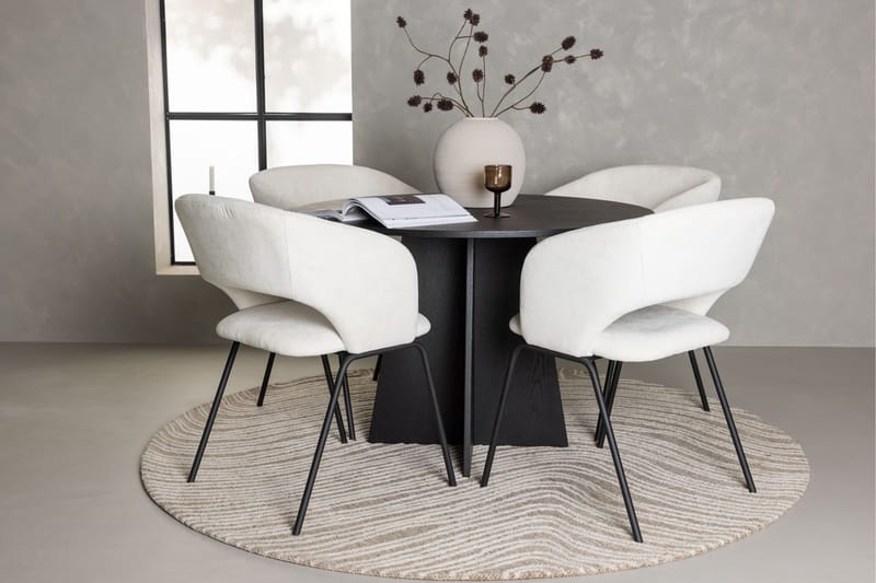 Bootcut Matgrupp 110 cm Rund med 4 Day stolar - Svart - Products - Möbler - Bord & matgrupp - Matgrupp