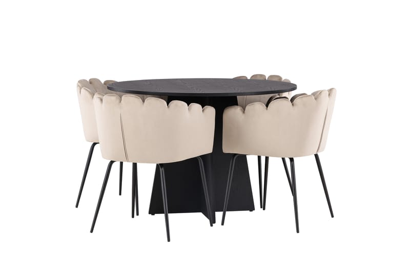 Bootcut Matgrupp 110 cm Rund med 4 Limhamn stolar - Beige - Products - Möbler - Bord & matgrupp - Matgrupp