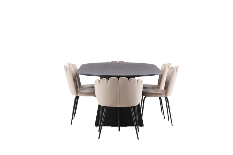 Bootcut Matgrupp 230 cm Oval med 4 Limhamn stolar - Beige - Products - Möbler - Bord & matgrupp - Matgrupp
