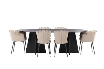 Bootcut Matgrupp 230 cm Oval med 4 Limhamn stolar - Beige - Products - Möbler - Bord & matgrupp - Matgrupp