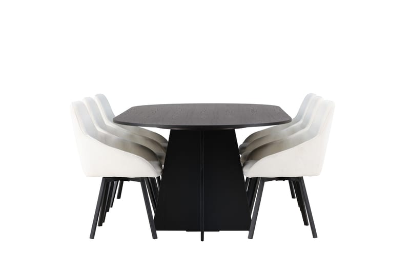 Bootcut Matgrupp 230 cm Oval med 6 Rosie stolar - Beige - Products - Möbler - Bord & matgrupp - Matgrupp