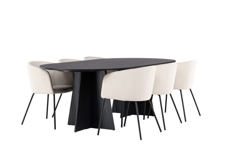 Bootcut Matgrupp 230 cm Rektangulär med 6 Berit stolar - Beige - Products - Möbler - Bord & matgrupp - Matgrupp