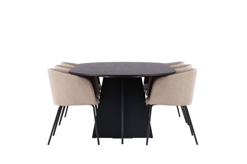 Bootcut Matgrupp 230 cm Rektangulär med 6 Berit stolar - Beige - Products - Möbler - Bord & matgrupp - Matgrupp