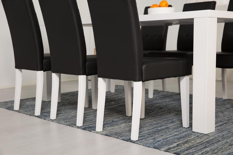 Cibus Matgrupp 180 cm med 6 Viktor Stol - Vit/Svart - Products - Möbler - Bord & matgrupp - Matgrupp