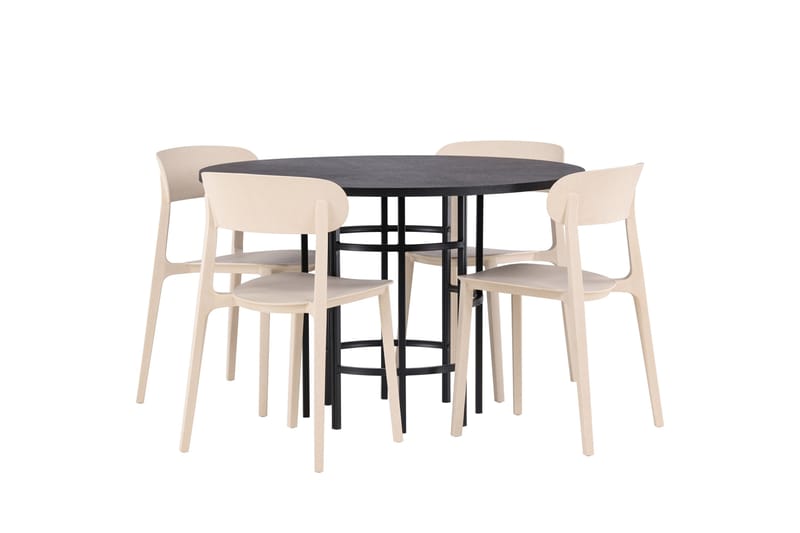 Copenhagen Matgrupp 115 cm Rund med 4 Åstol stolar - Beige - Products - Möbler - Bord & matgrupp - Matgrupp