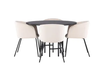 Copenhagen Matgrupp 115 cm Rund med 4 Berit stolar - Beige - Products - Möbler - Bord & matgrupp - Matgrupp