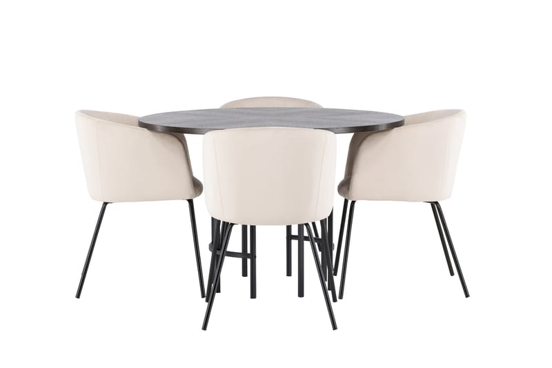 Copenhagen Matgrupp 115 cm Rund med 4 Berit stolar - Beige - Products - Möbler - Bord & matgrupp - Matgrupp