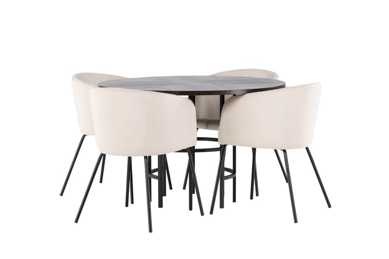 Copenhagen Matgrupp 115 cm Rund med 4 Berit stolar - Beige - Products - Möbler - Bord & matgrupp - Matgrupp