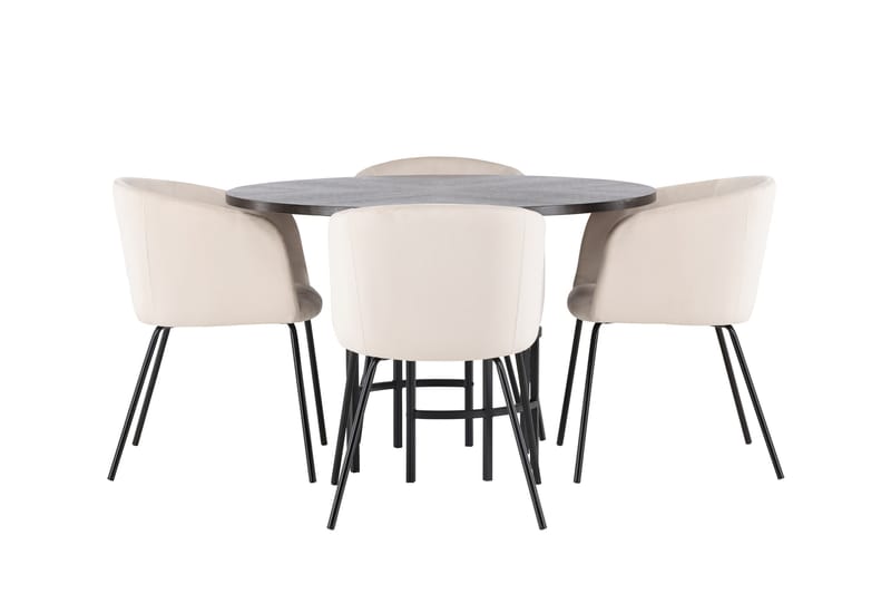 Copenhagen Matgrupp 115 cm Rund med 4 Berit stolar - Beige - Products - Möbler - Bord & matgrupp - Matgrupp