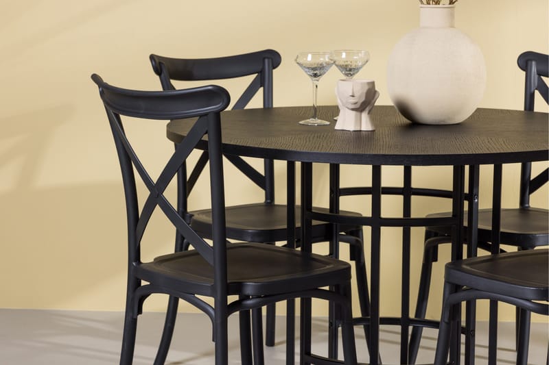 Copenhagen Matgrupp 115 cm Rund med 4 Crosett stolar - Svart - Products - Möbler - Bord & matgrupp - Matgrupp