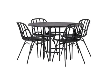 Copenhagen Matgrupp 115 cm Rund med 4 Dyrön stolar - Svart - Products - Möbler - Bord & matgrupp - Matgrupp