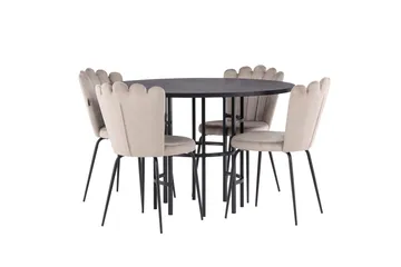 Copenhagen Matgrupp 115 cm Rund med 4 Limhamn stolar - Beige - Products - Möbler - Bord & matgrupp - Matgrupp
