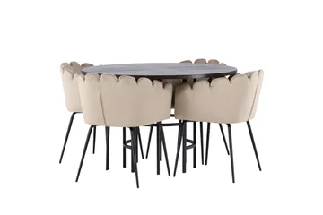 Copenhagen Matgrupp 115 cm Rund med 4 Limhamn stolar - Beige - Products - Möbler - Bord & matgrupp - Matgrupp