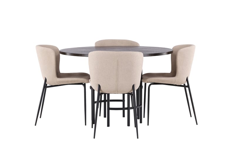 Copenhagen Matgrupp 115 cm Rund med 4 Modesto stolar - Mörkgrå - Products - Möbler - Bord & matgrupp - Matgrupp