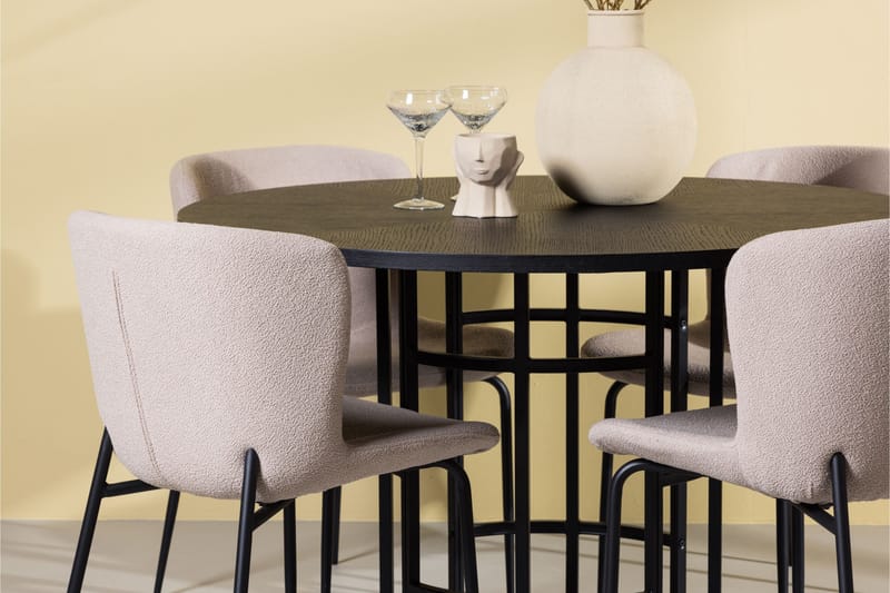 Copenhagen Matgrupp 115 cm Rund med 4 Modesto stolar - Svart - Products - Möbler - Bord & matgrupp - Matgrupp
