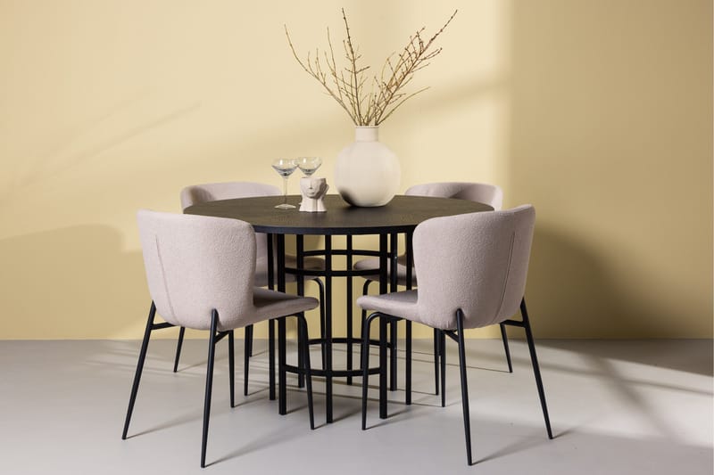 Copenhagen Matgrupp 115 cm Rund med 4 Modesto stolar - Svart - Products - Möbler - Bord & matgrupp - Matgrupp