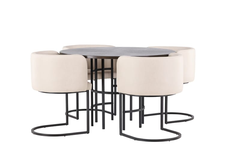 Copenhagen Matgrupp 115 cm Rund med 4 Simrishman stolar - Beige - Products - Möbler - Bord & matgrupp - Matgrupp