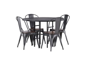 Copenhagen Matgrupp 115 cm Rund med 4 Tempe stolar - Svart - Products - Möbler - Bord & matgrupp - Matgrupp