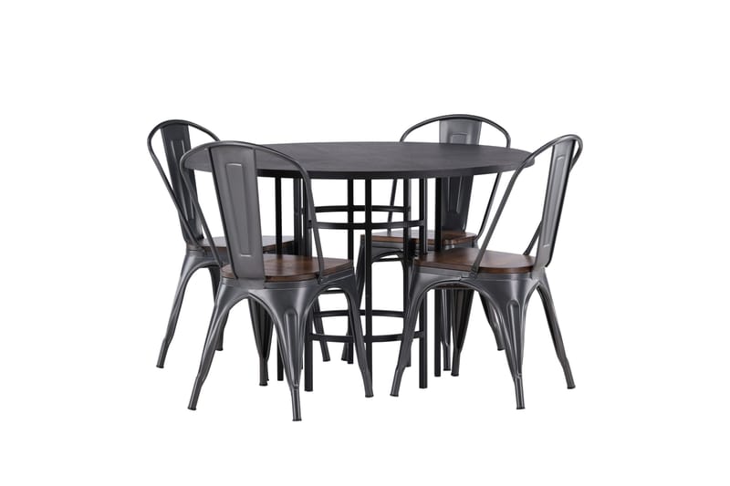 Copenhagen Matgrupp 115 cm Rund med 4 Tempe stolar - Svart - Products - Möbler - Bord & matgrupp - Matgrupp