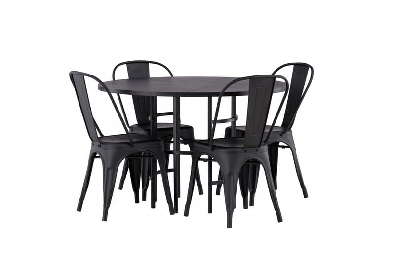 Copenhagen Matgrupp 115 cm Rund med 4 Tempe Stolar - Svart - Products - Möbler - Bord & matgrupp - Matgrupp