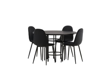Copenhagen Matgrupp 115 cm Rund med 4 Polar stolar - Svart - Products - Möbler - Bord & matgrupp - Matgrupp