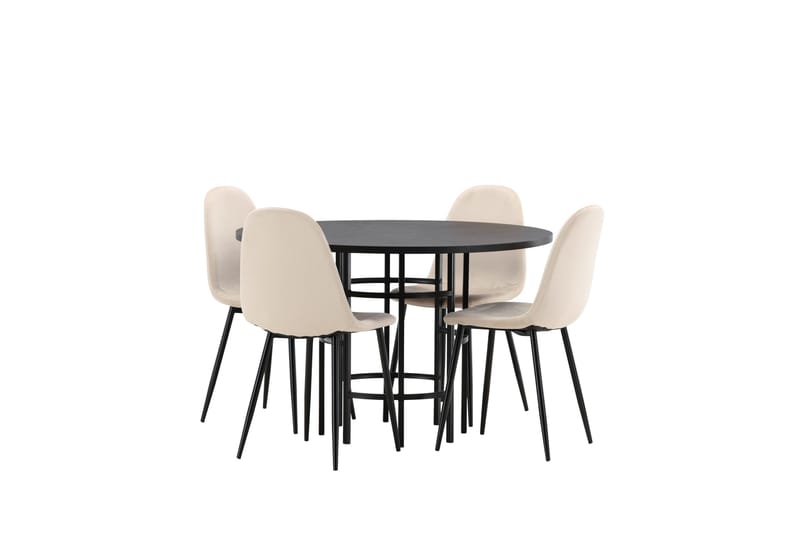 Copenhagen Matgrupp 115 cm Rund med 4 Polar stolar - Beige - Products - Möbler - Bord & matgrupp - Matgrupp