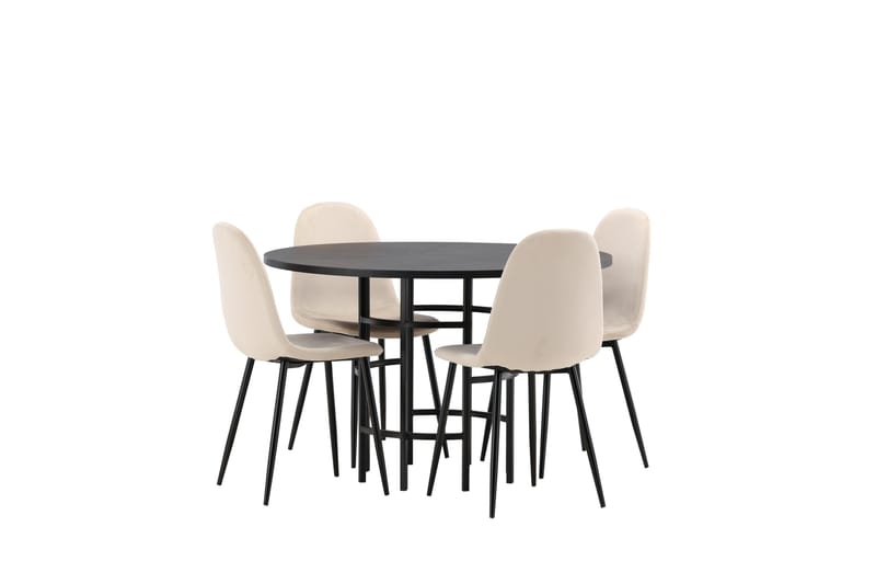 Copenhagen Matgrupp 115 cm Rund med 4 Polar stolar - Beige - Products - Möbler - Bord & matgrupp - Matgrupp